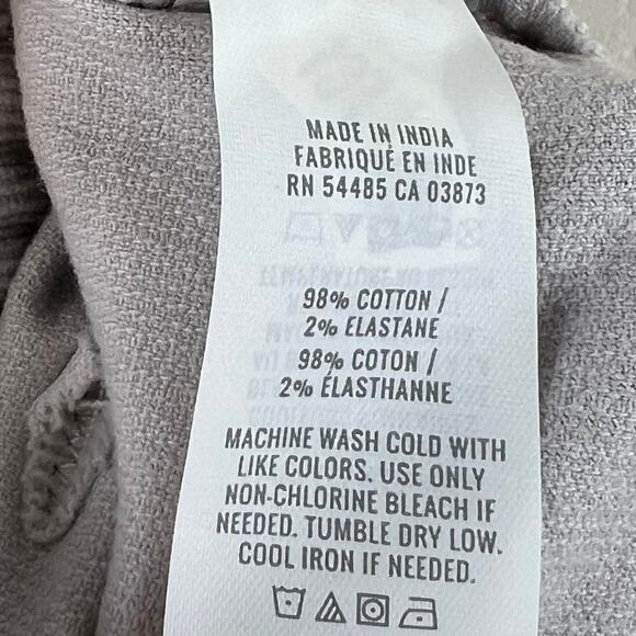 NWT Aerie Corduroy Cutoff Frayed Hem Shorts XS Light Grey Elastic Back Preppy - Picture 6 of 6